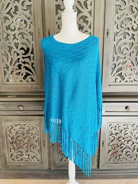 Ralph Lauren Black Label Cerulean blue poncho
